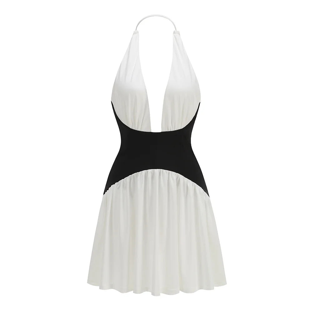 Celeste White Halter Dress