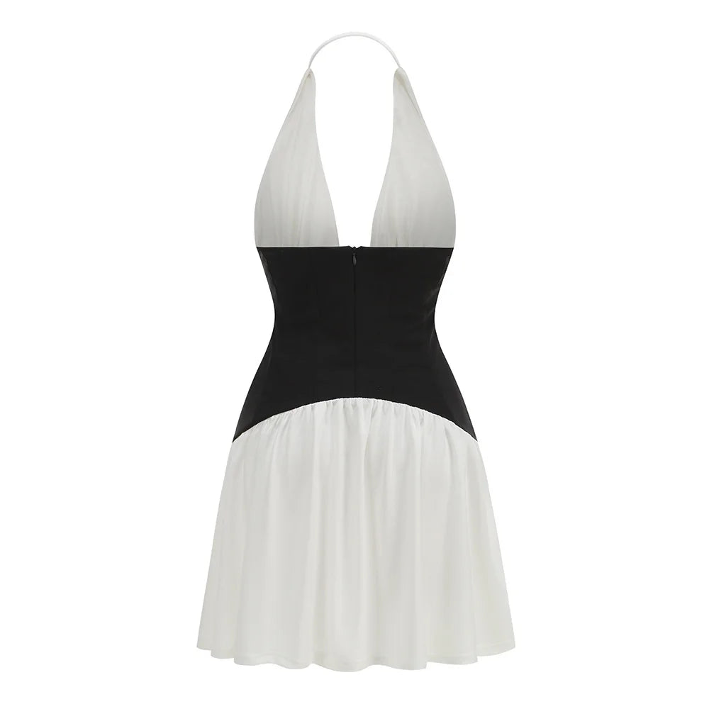 Celeste White Halter Dress