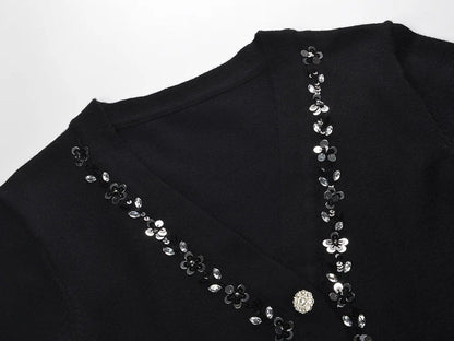 Leah Sequin Cardigan Cardigan by Magnolias Collection