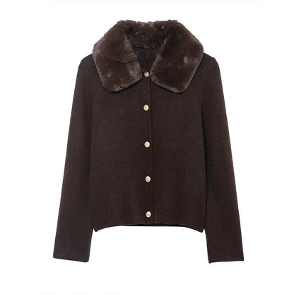 Lottie Faux Fur Cardigan Cardigan by Magnolias Collection