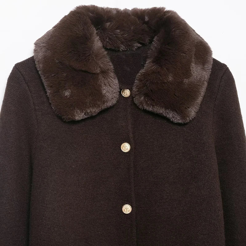 Lottie Faux Fur Cardigan Cardigan by Magnolias Collection