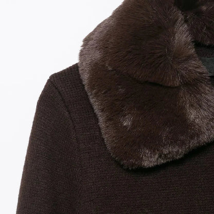 Lottie Faux Fur Cardigan Cardigan by Magnolias Collection