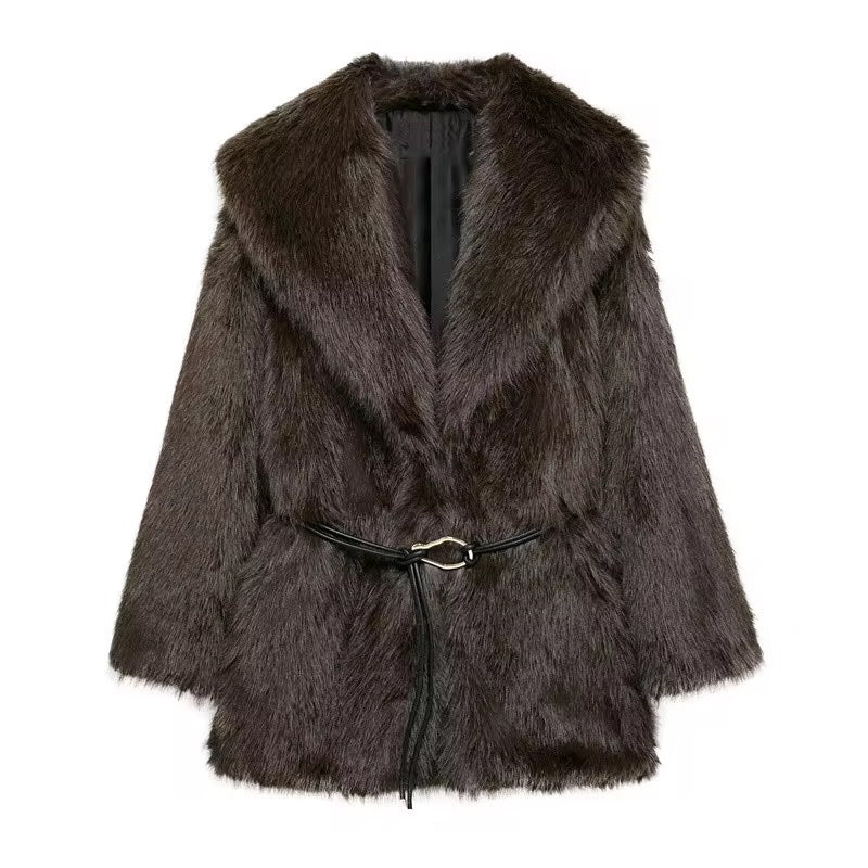 Sophie Faux Fur Coat Coat by Magnolias Collection