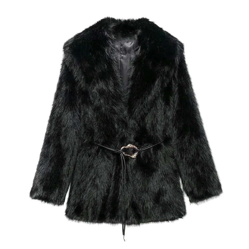 Sophie Faux Fur Coat Coat by Magnolias Collection