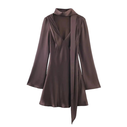 Vienna Silk Tie Mini Dress by Magnolias Collection