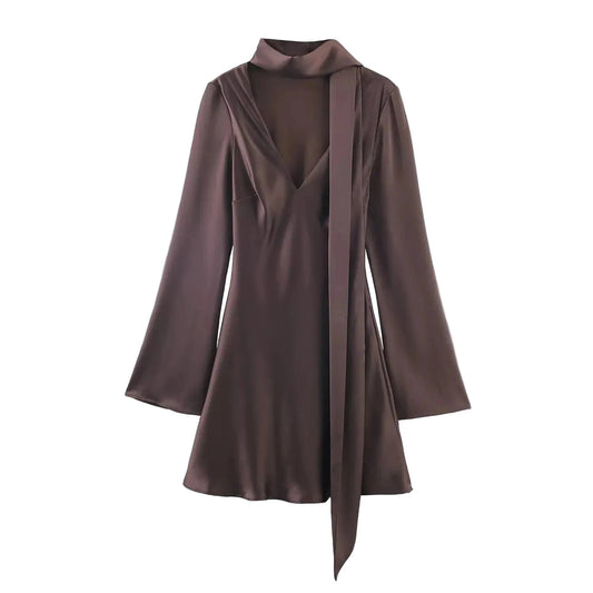 Vienna Silk Tie Mini Dress by Magnolias Collection