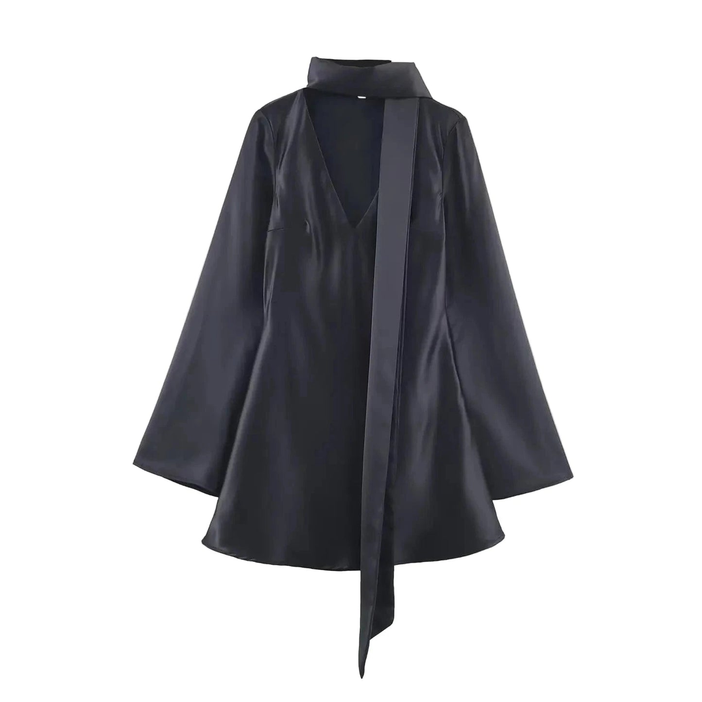 Vienna Silk Tie Mini Dress by Magnolias Collection