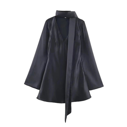 Vienna Silk Tie Mini Dress by Magnolias Collection